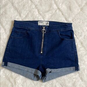 Garage Blue Jean Shorts High-Waisted Cuffed